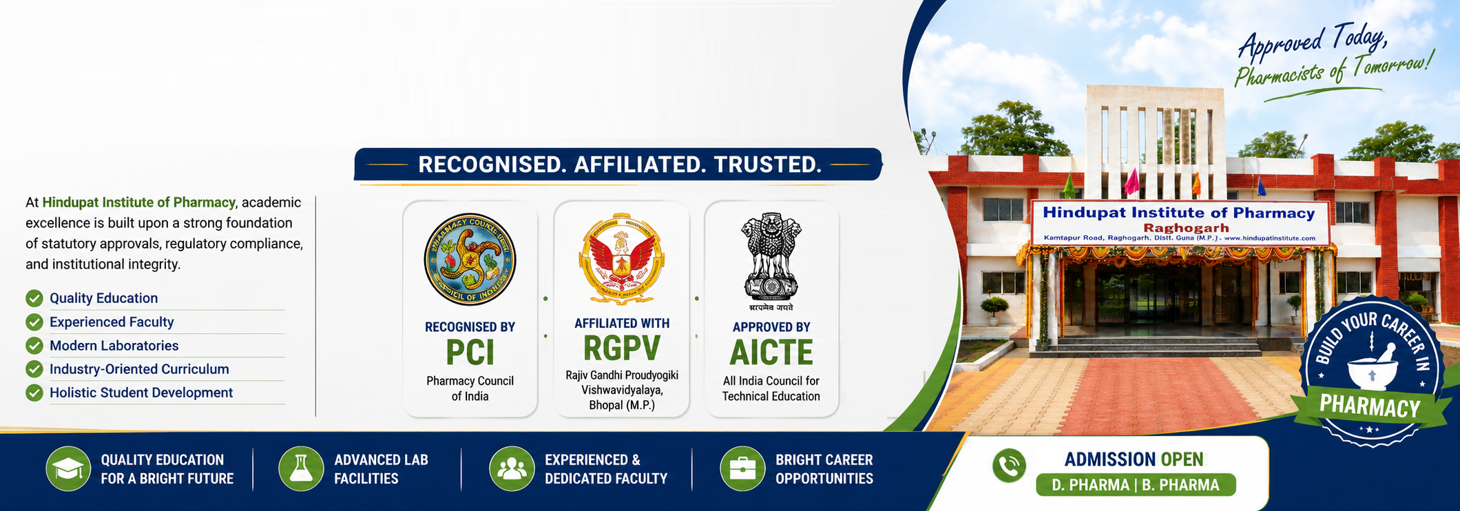 Approvals & Affiliation Banner